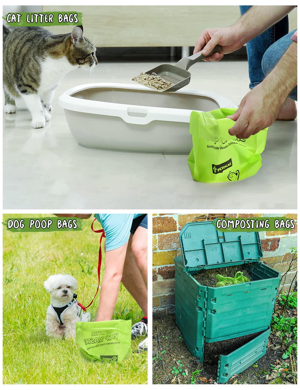 Biodegradable Unscented Cat Litter Bags 100 Count X521262