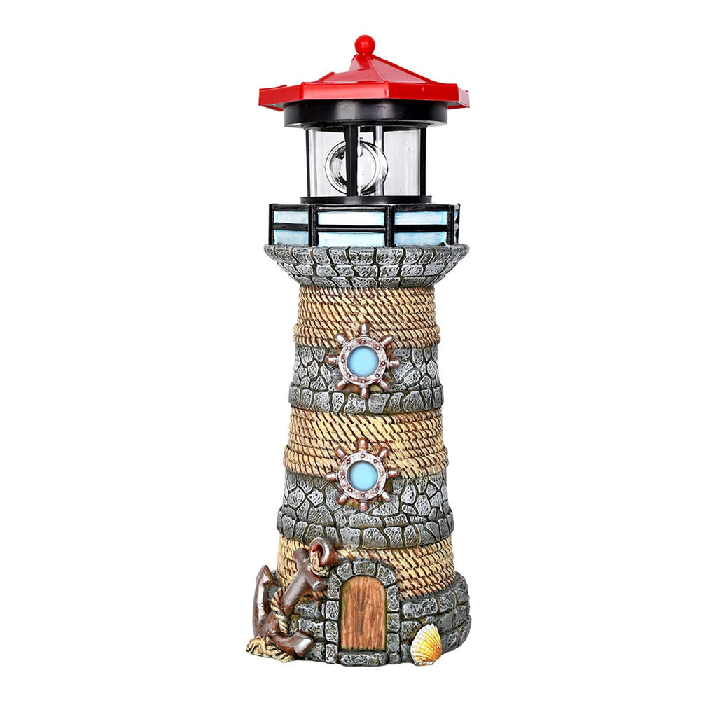 Solar Powered Resin Lighthouse Ornament W1379