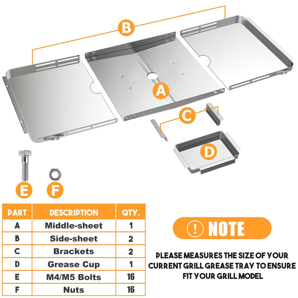Grease Tray with Catch Pan (25-34 inch) O75091