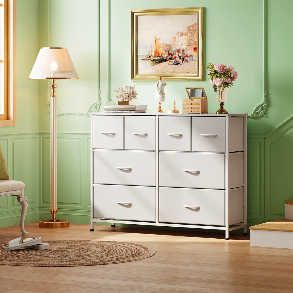 White 8 Drawer Dresser H900
