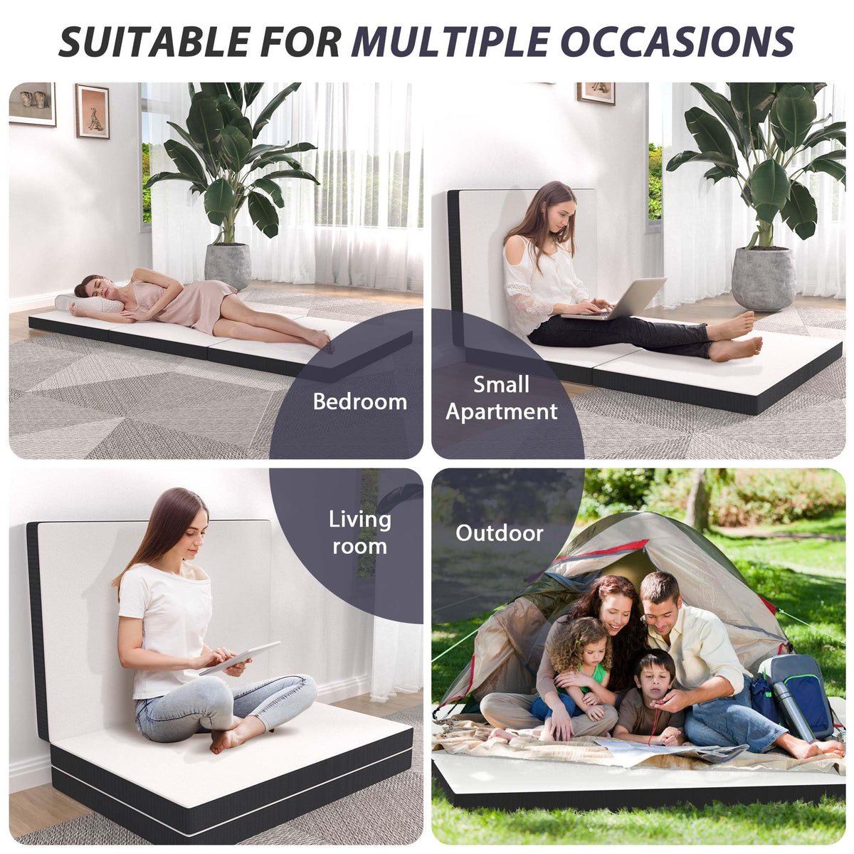 3 Inch Twin XL Tri Fold Memory Foam Mattress S98703