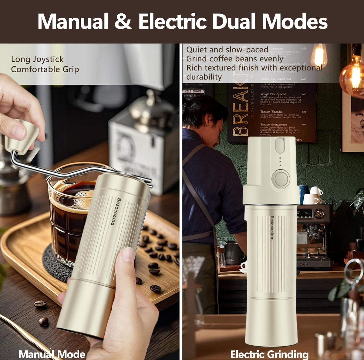 Manual & Electric Burr Coffee Grinder G39103