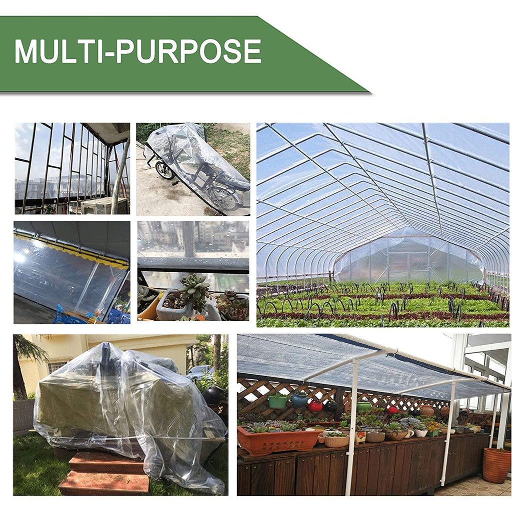 3x3ft Heavy Duty Waterproof Clear Poly Tarp with Grommets I62242