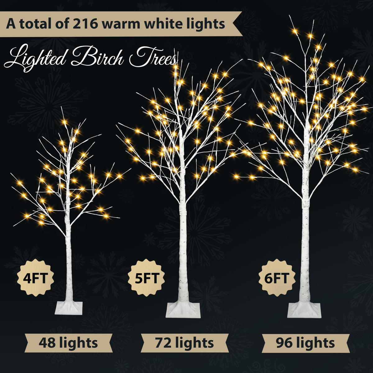 White Birch Tree Set with 246 LED Lights S812022