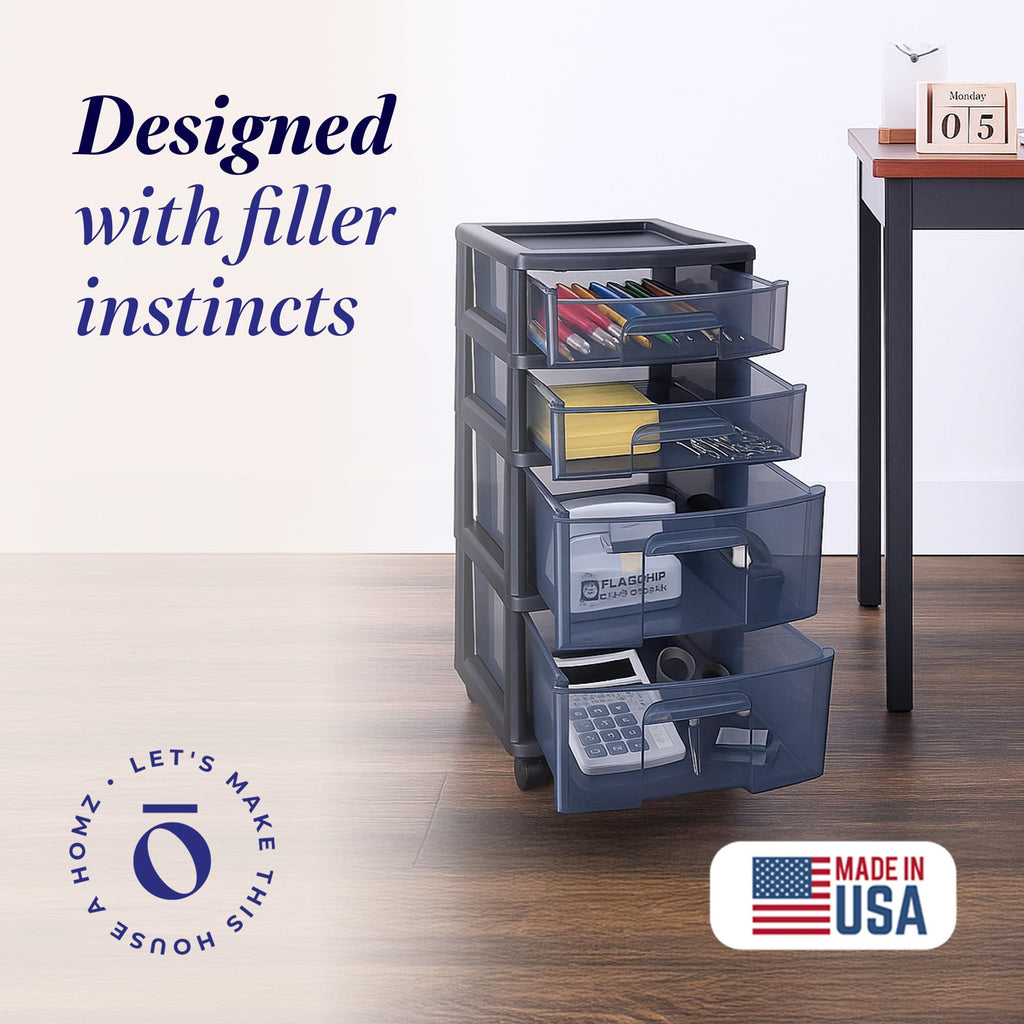4-Tier Storage Cart with Removable Wheels T150821