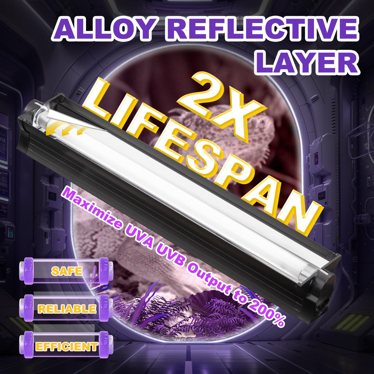 39W T5 HO UVB Fluorescent Reptile Light Combo Kit X60307