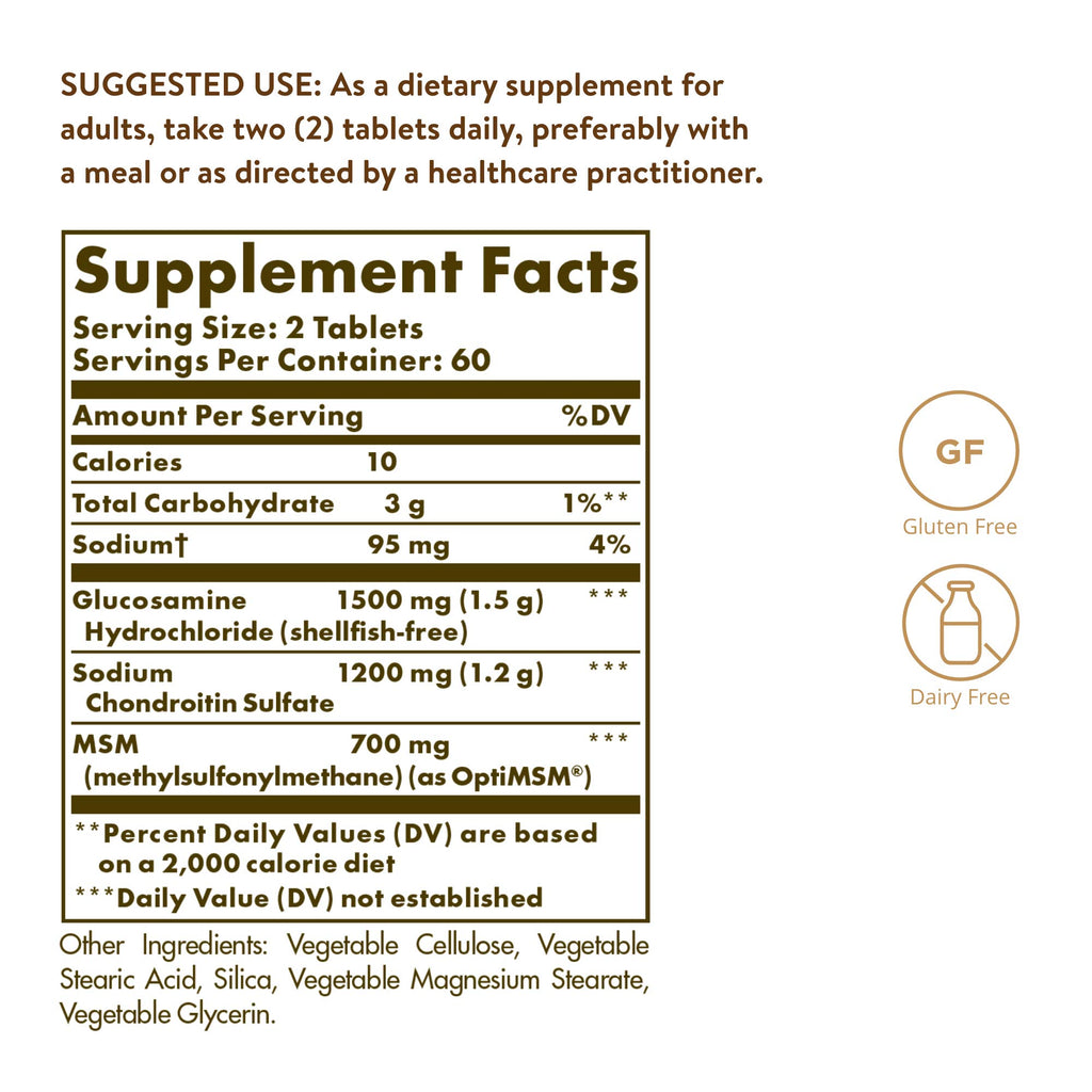 120 Tablets Glucosamine Chondroitin MSM J840414
