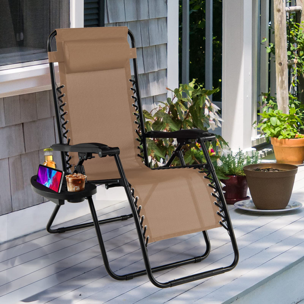 Folding Zero Gravity Reclining Textilene Lounge Chairs M69117