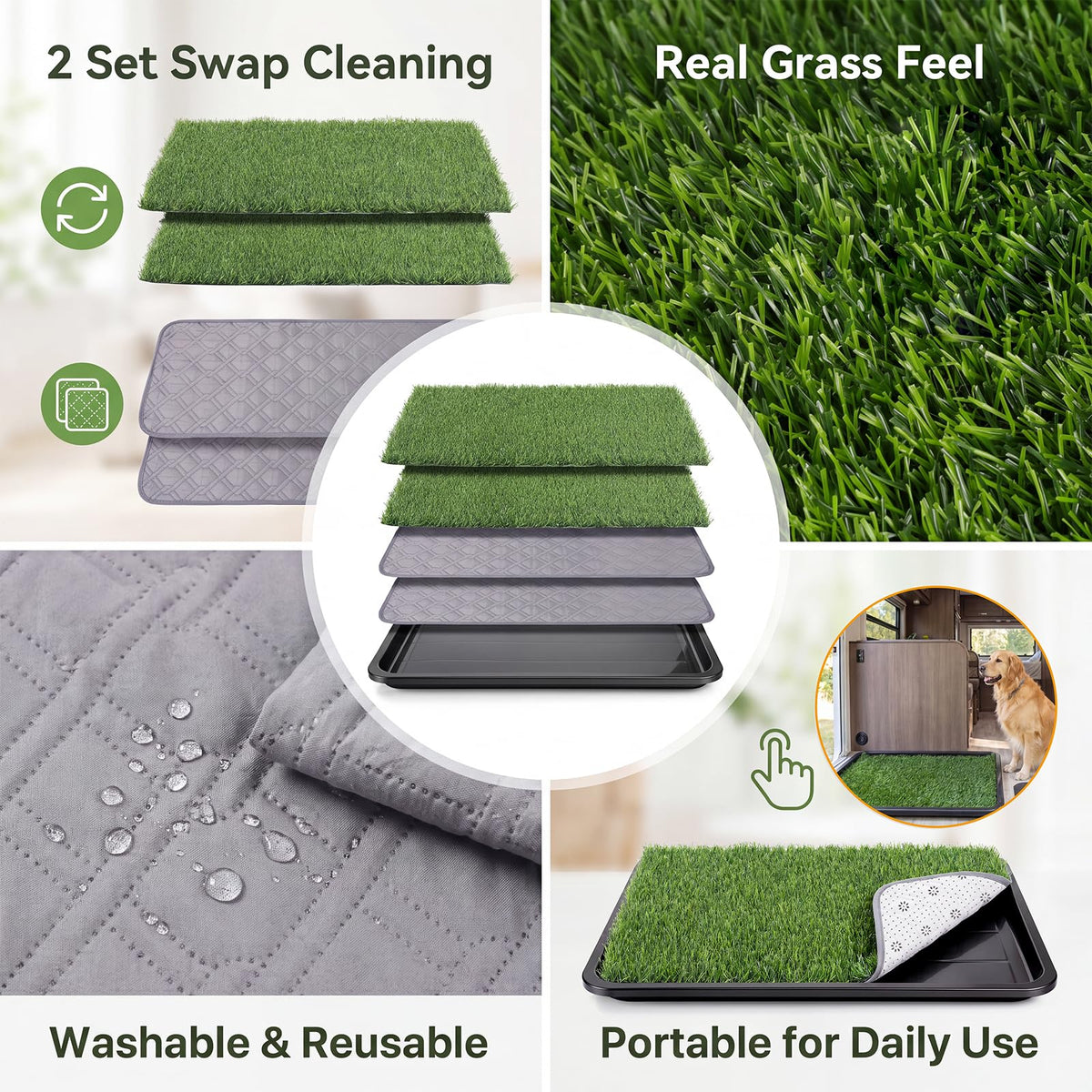 Dog Grass Pad with Tray 30 x 20 in U439