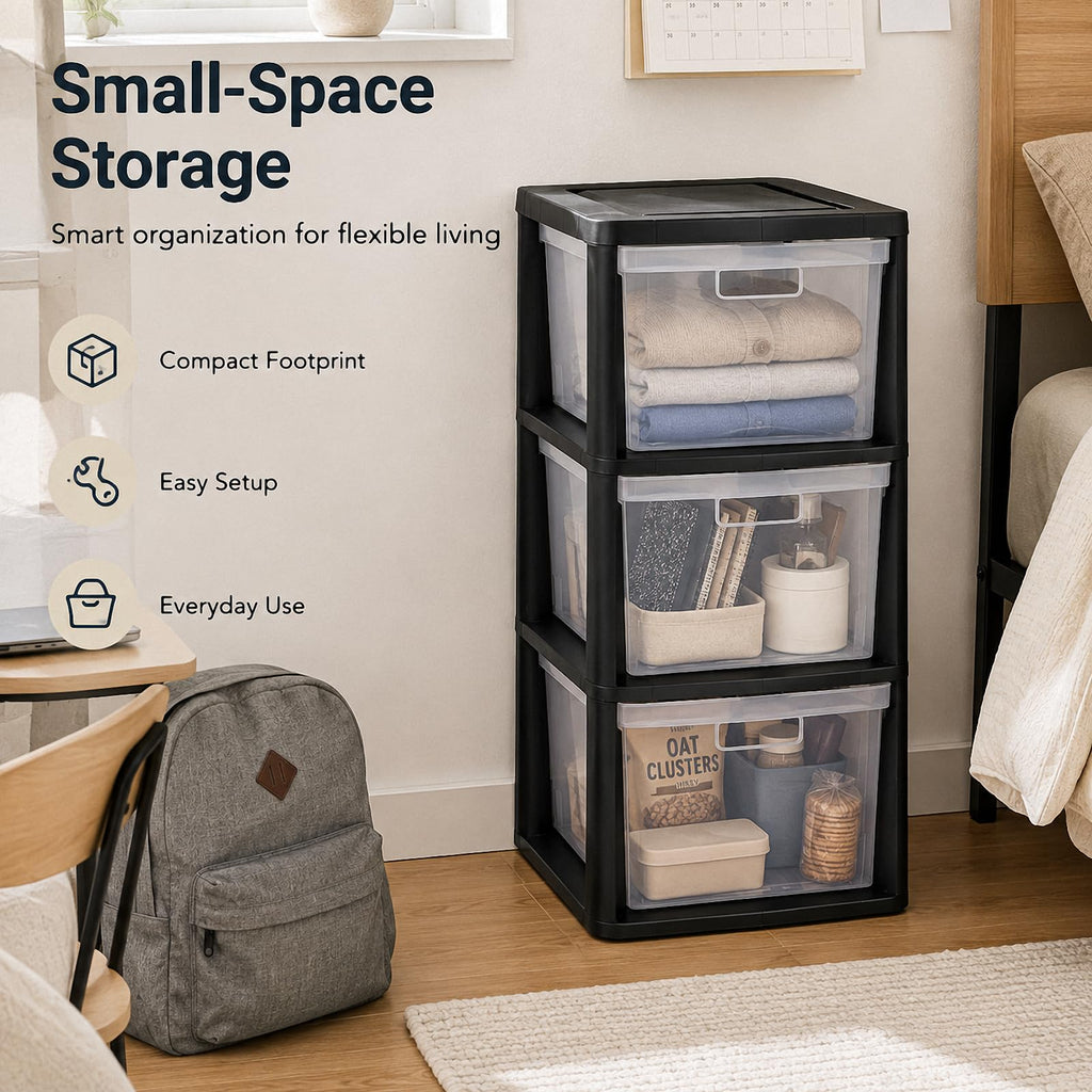 3-Drawer Plastic Storage Tower G896