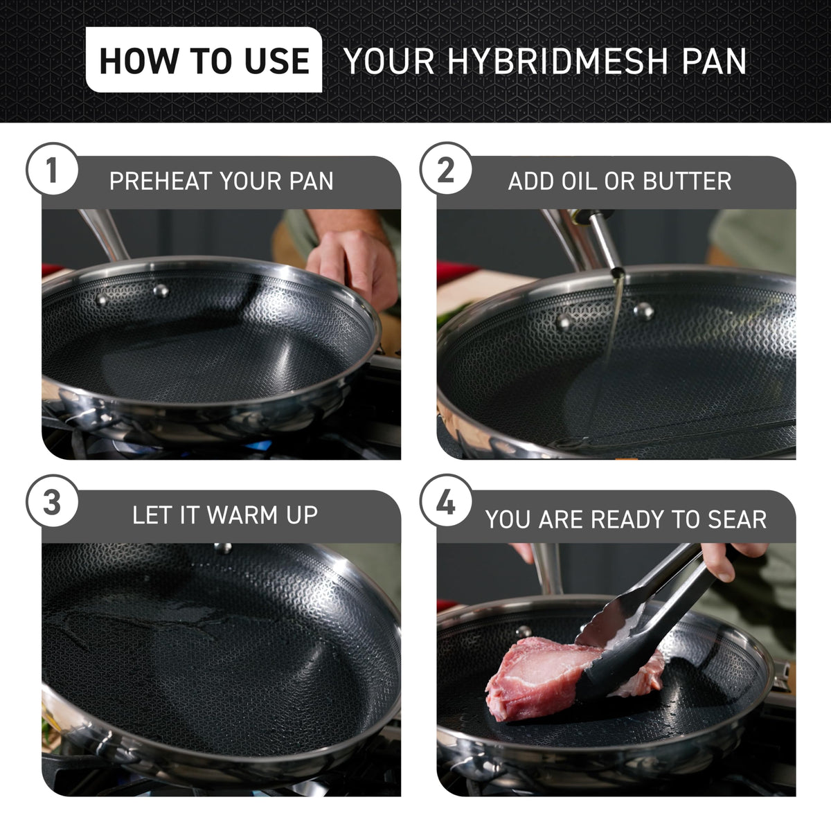 3 Piece Stainless Steel Frypan Cookware Set X322