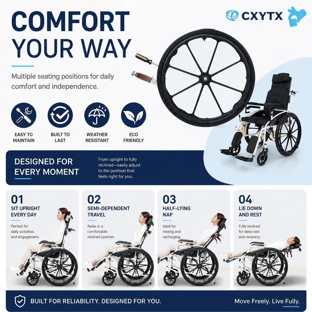 Folding Compact Wheelchair H9457