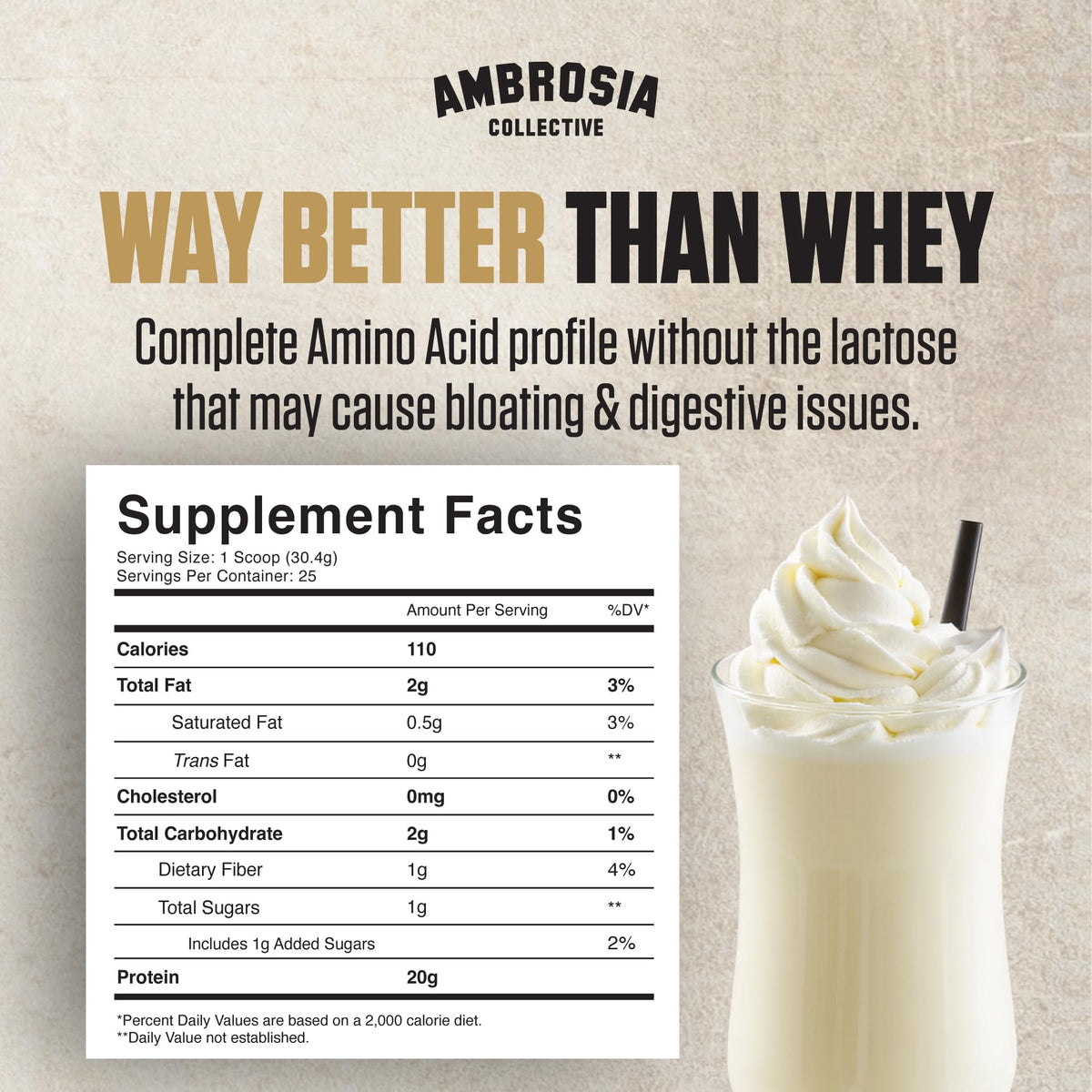 Plant Based Vegan Pea Protein Powder 20g Vanilla A854921