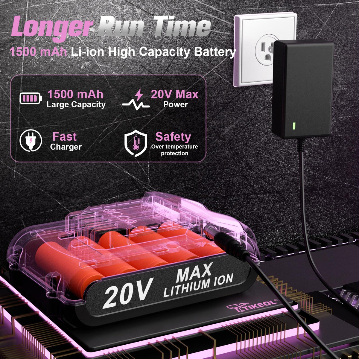 20V Cordless Pink Drill Set with Battery & Charger K514