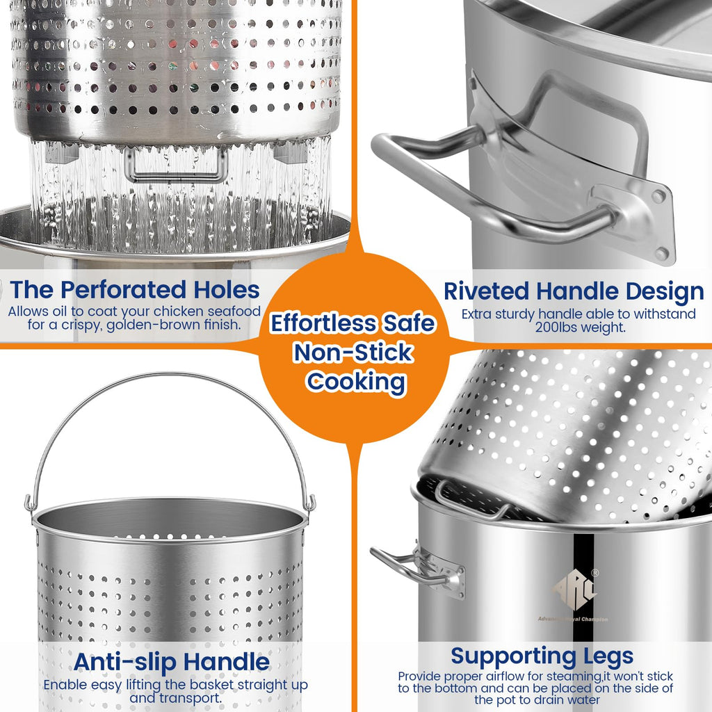 40QT Seafood Boil Pot with Propane Burner Set U49253