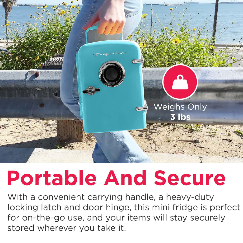 Mini Portable Compact Personal Fridge Cools & Heats, 4 Liter Capacity, Blue A908892