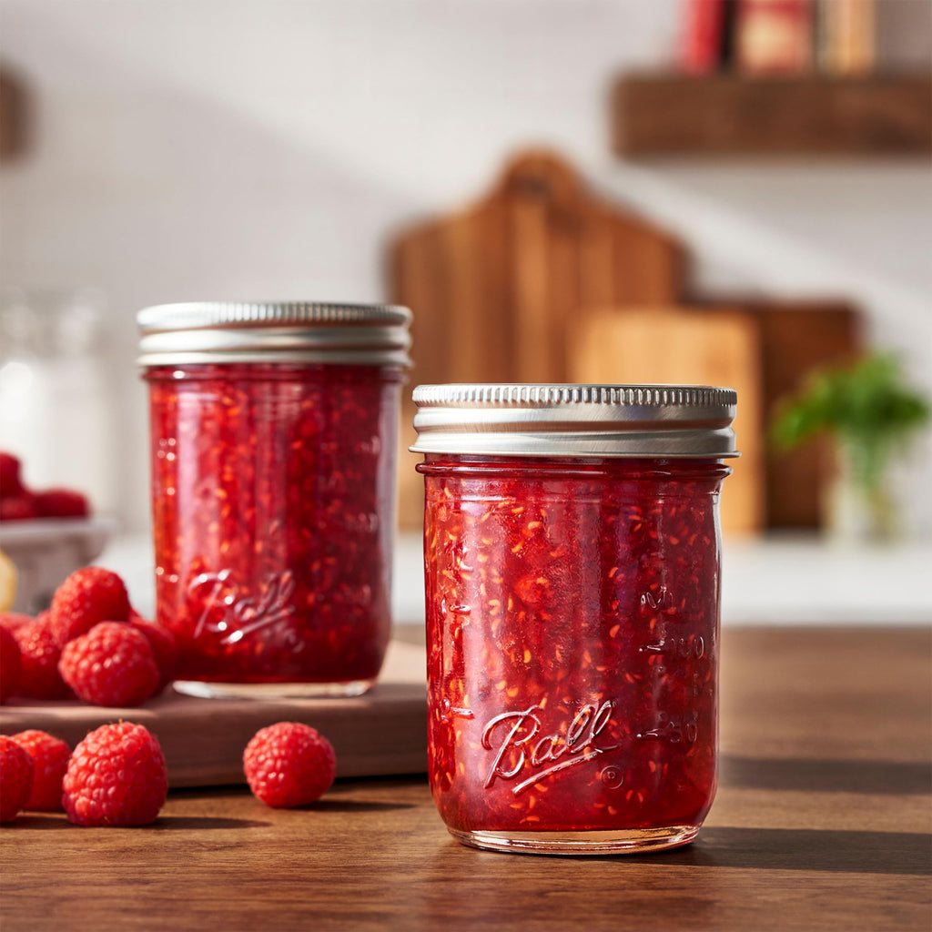8 Glass Clear Jars with Lids & Bands I800