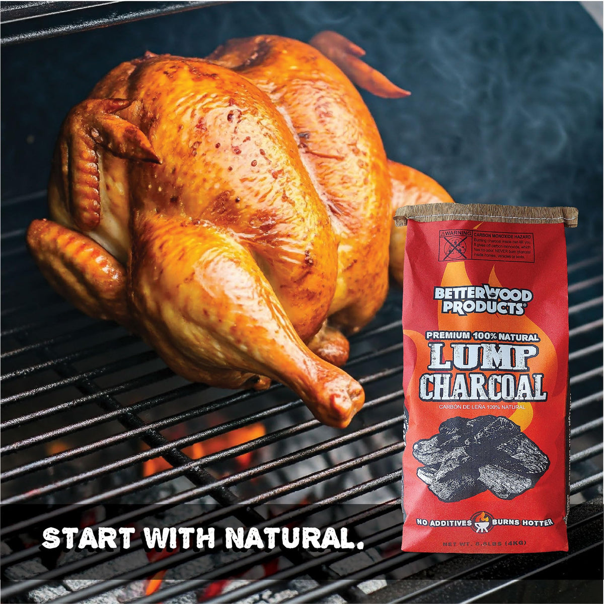 100% All Natural Hardwood Lump Charcoal 17.6 Pounds T331501
