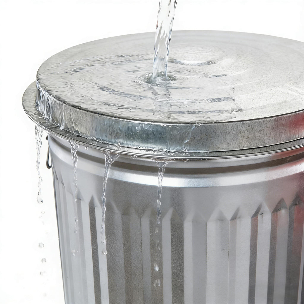31 Gallon Galvanized Steel Trash Can with Lid J91801