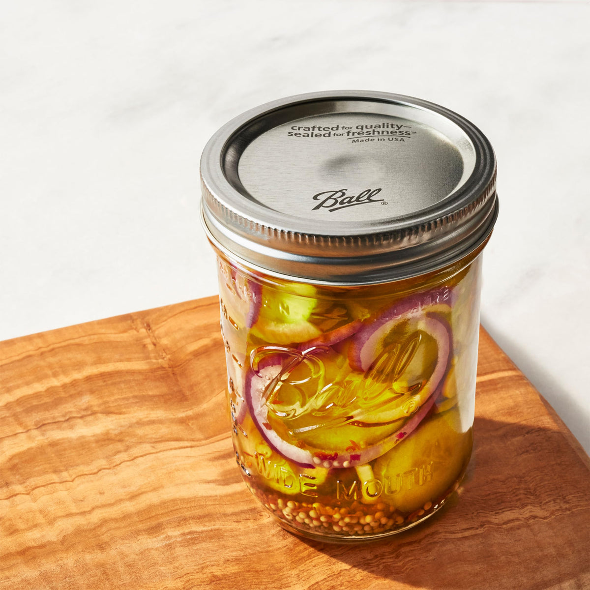 8 Glass Clear Jars with Lids & Bands I800