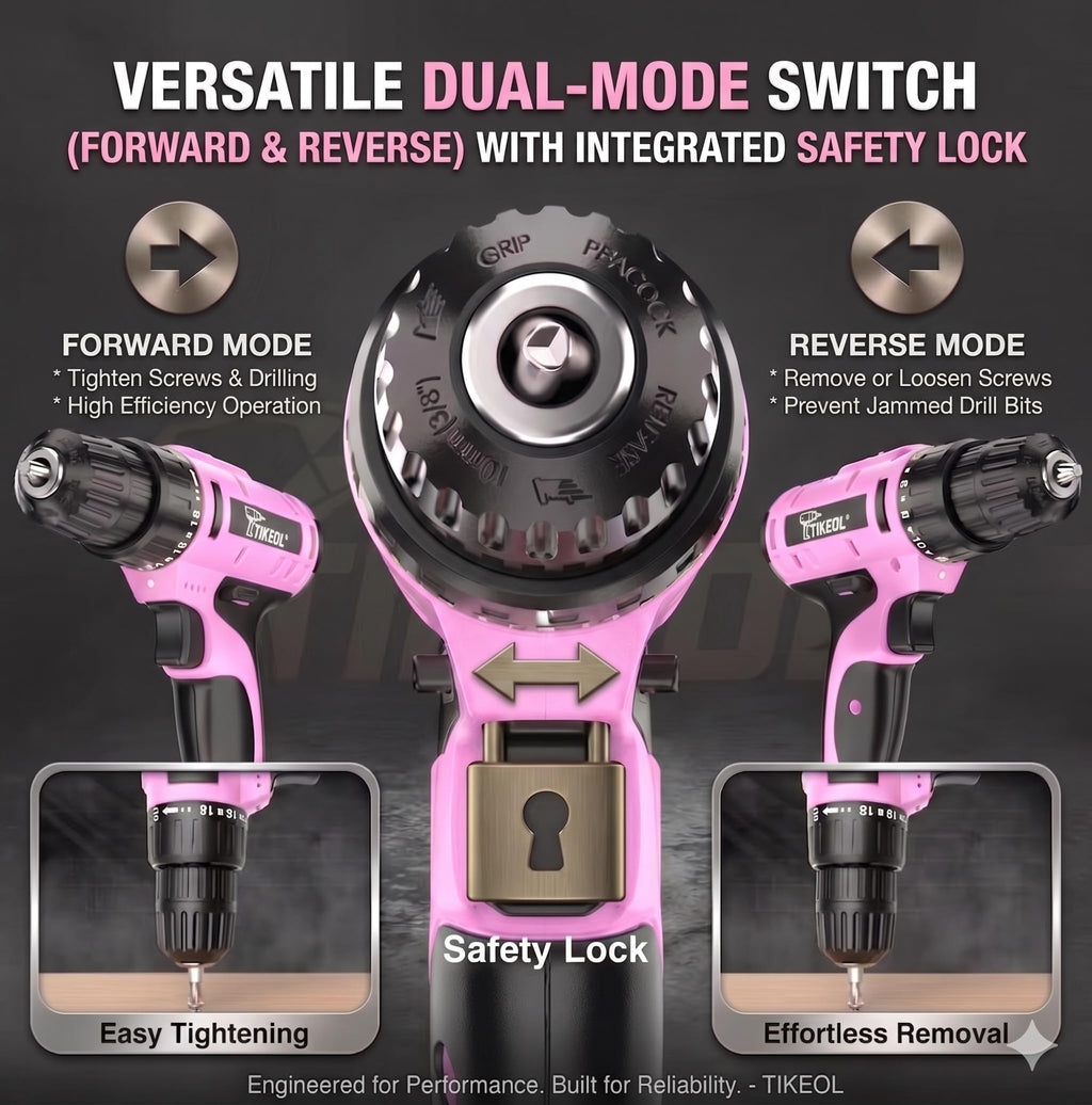 20V Cordless Pink Drill Set with Battery & Charger K514