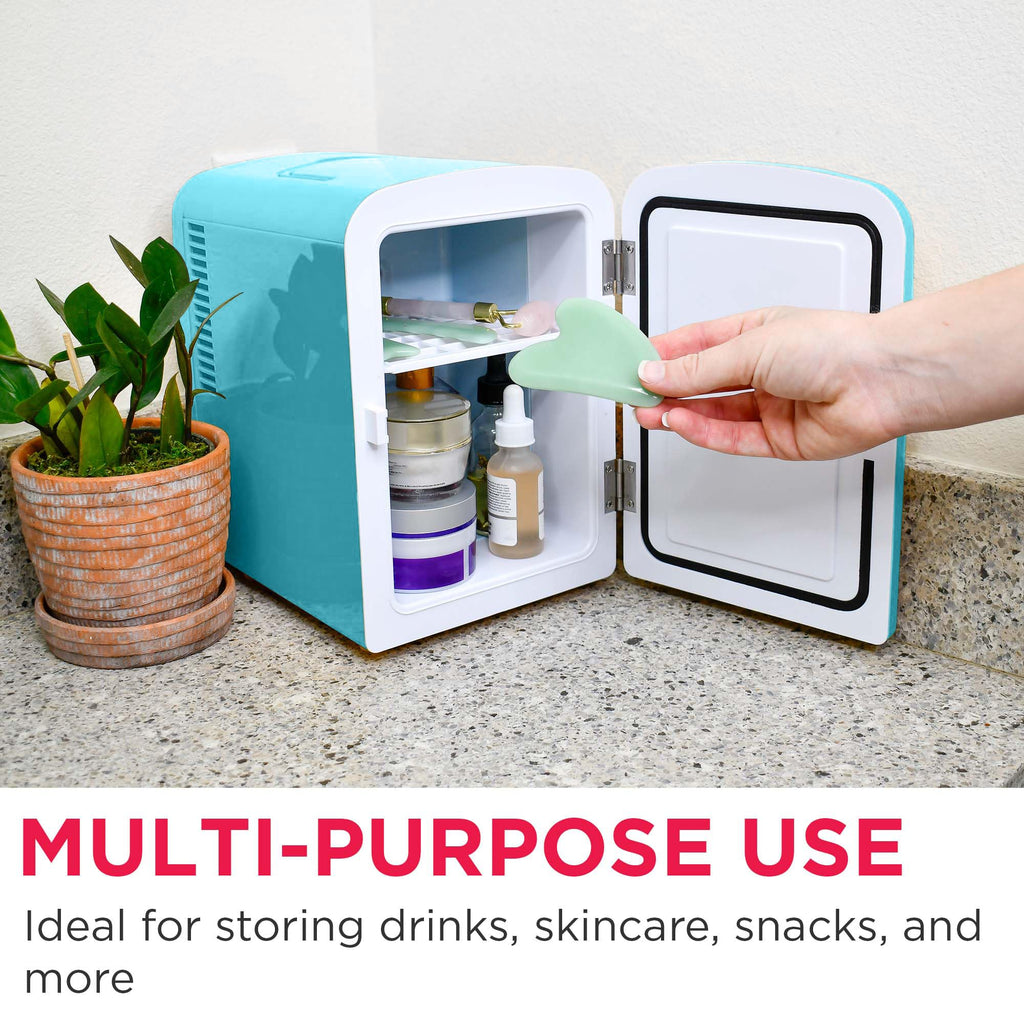 Mini Portable Compact Personal Fridge Cools & Heats, 4 Liter Capacity, Blue A908892
