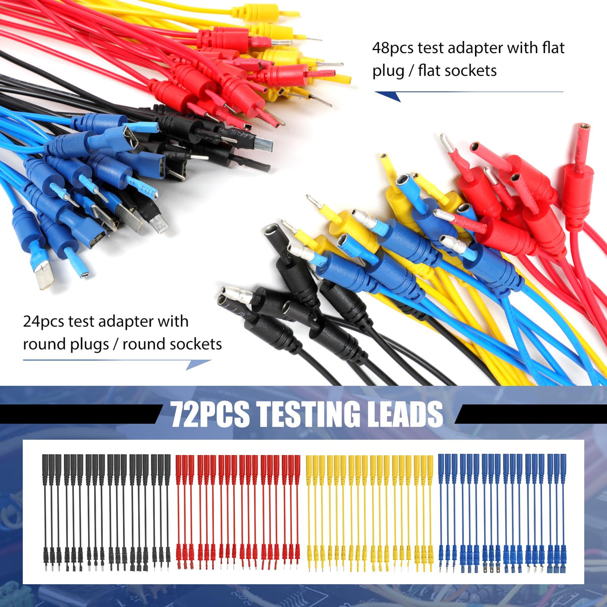 110 Pcs Automotive Circuit Test Lead Kit with Black Carrying Case Q8484