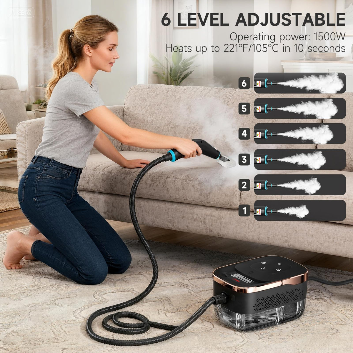 Steam Cleaner with Replacement Heads V1474