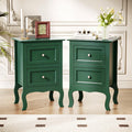 Green Nightstand Set of 2 Wood T55859