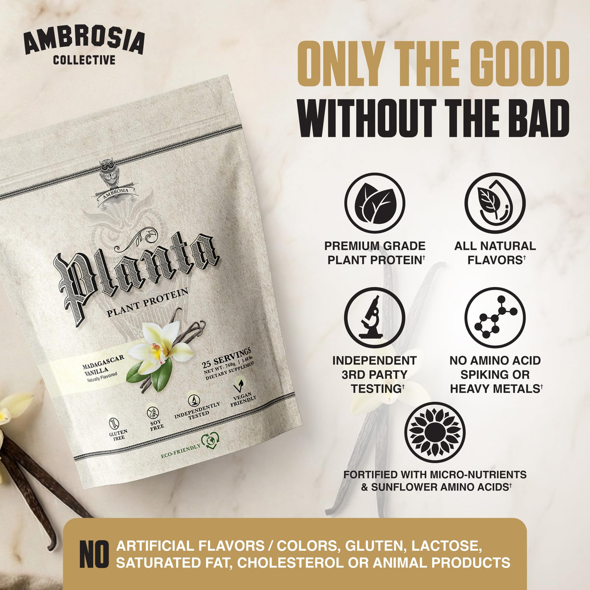 Plant Based Vegan Pea Protein Powder 20g Vanilla A854921
