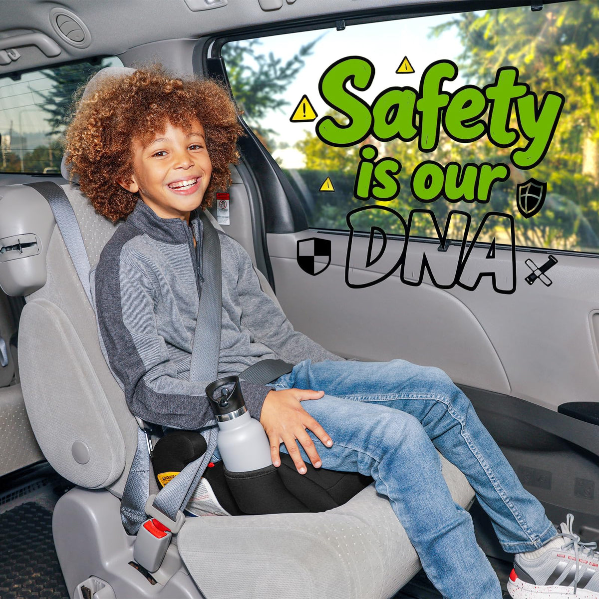 Black Backless Booster Car Seats, Pack of 2 E54284