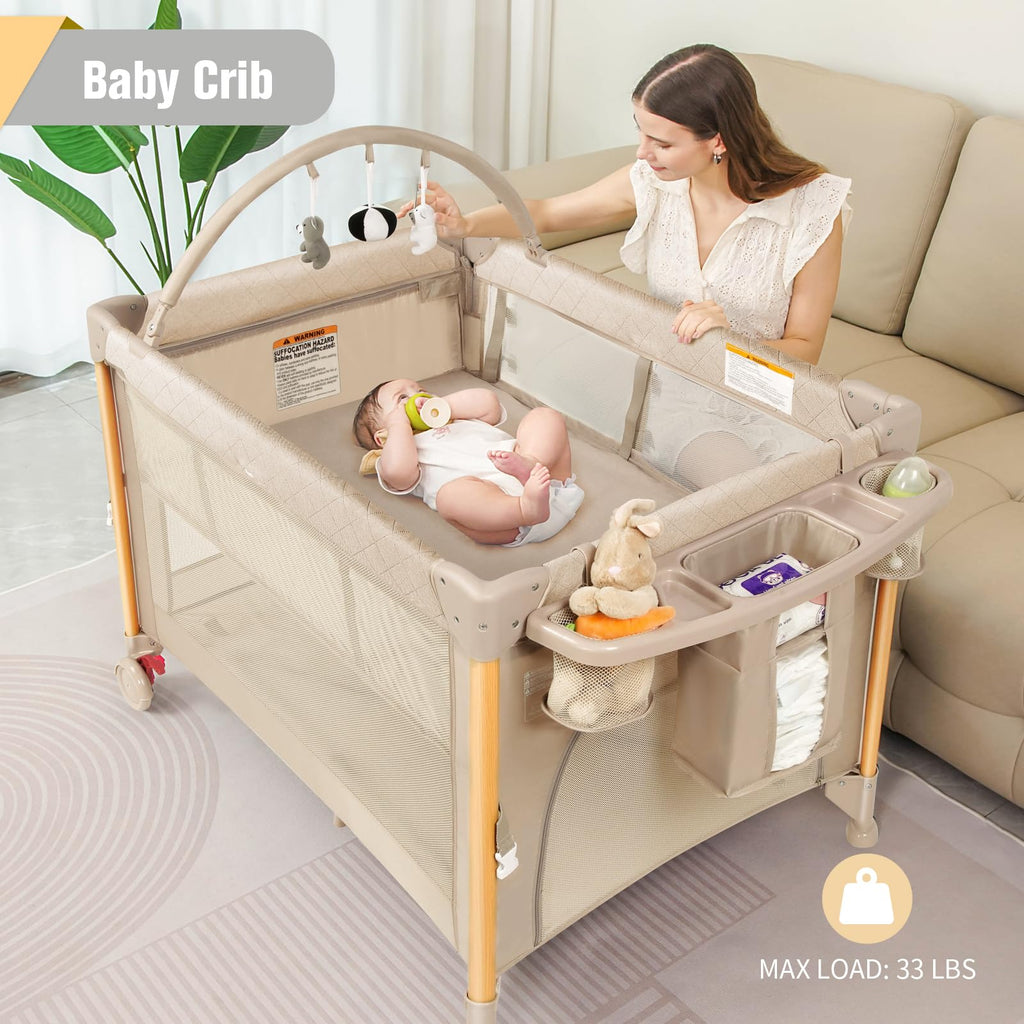 5 in 1 Beige Baby Bassinet Z4356