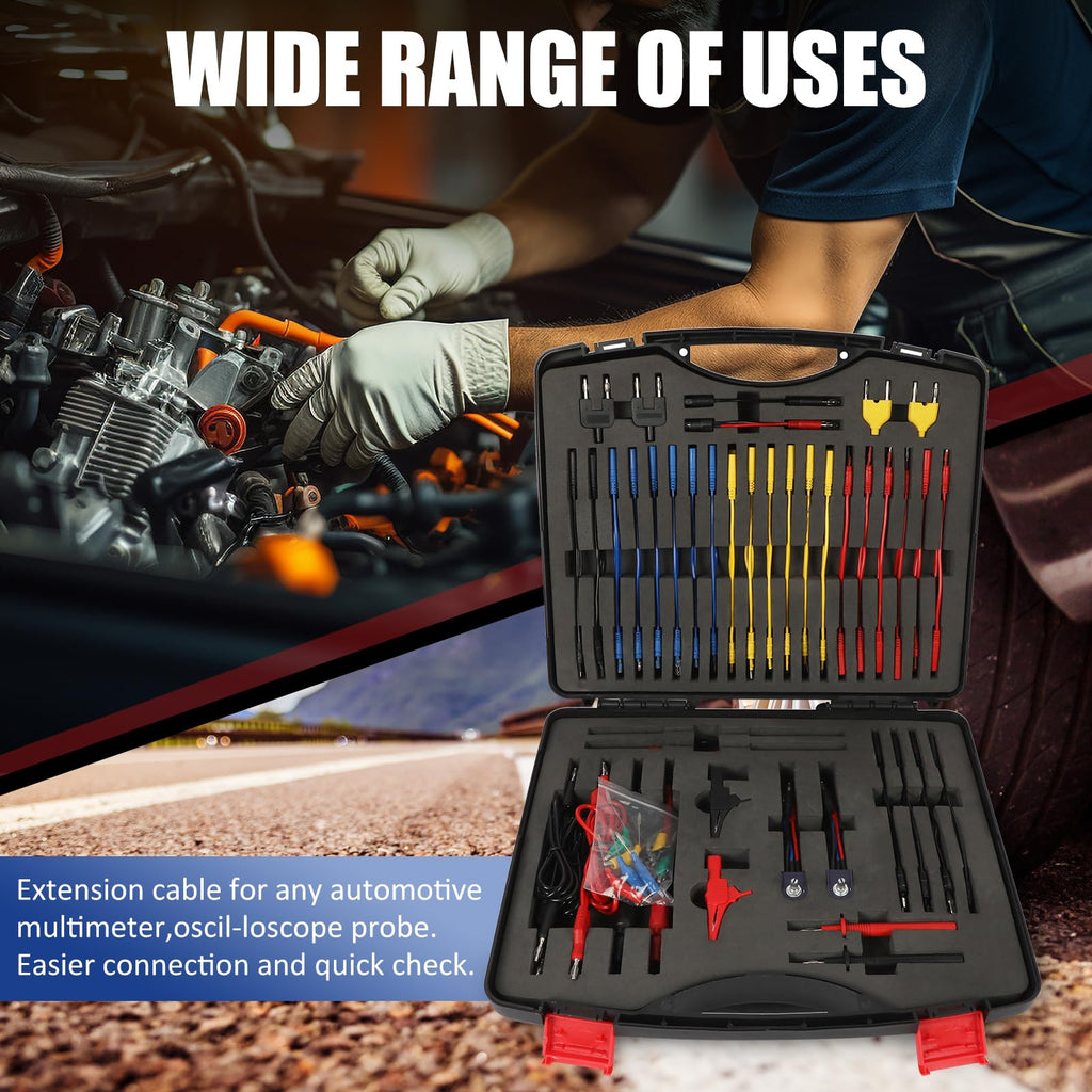 110 Pcs Automotive Circuit Test Lead Kit with Black Carrying Case Q8484