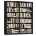 73" Tall Black 6-Tier Double Wide Bookshelf H19836
