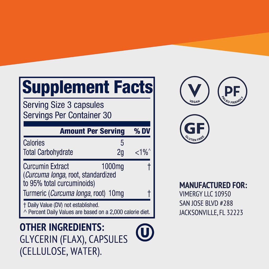 Turmeric Curcumin 1000mg Vegan Capsules G837645