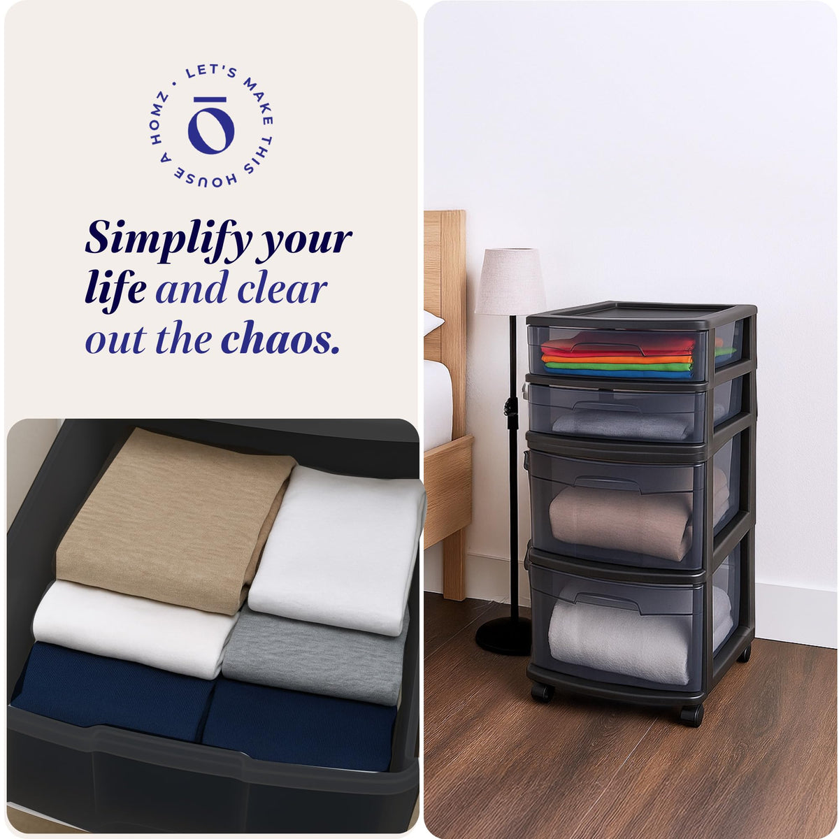 4-Tier Storage Cart with Removable Wheels T150821