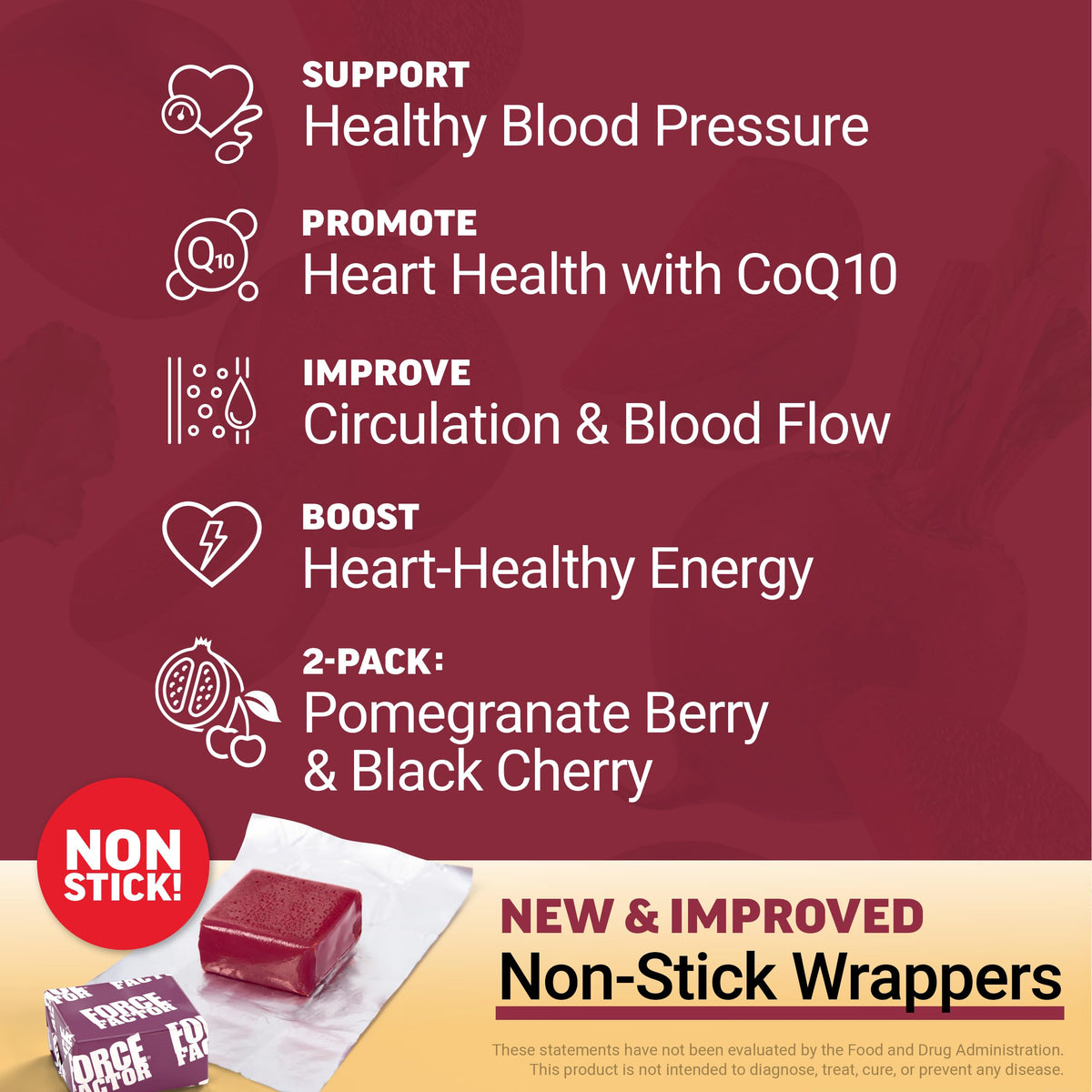 Total Beets Heart Health Blood Pressure Support Chews with CoQ10, 60 Soft U715194