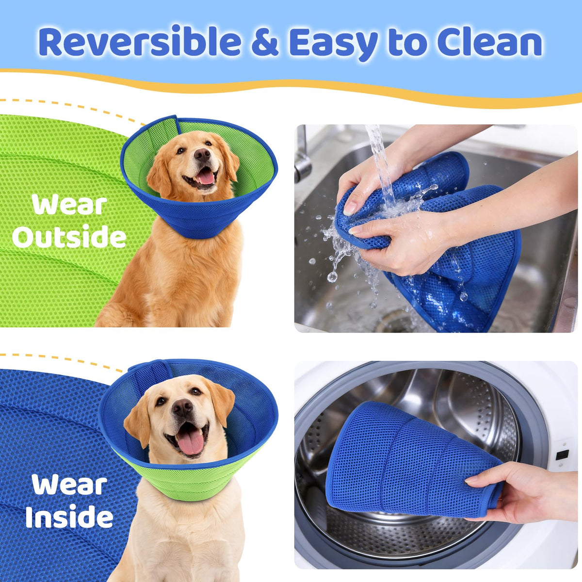Soft Dog Cone Collar Adjustable Washable O953