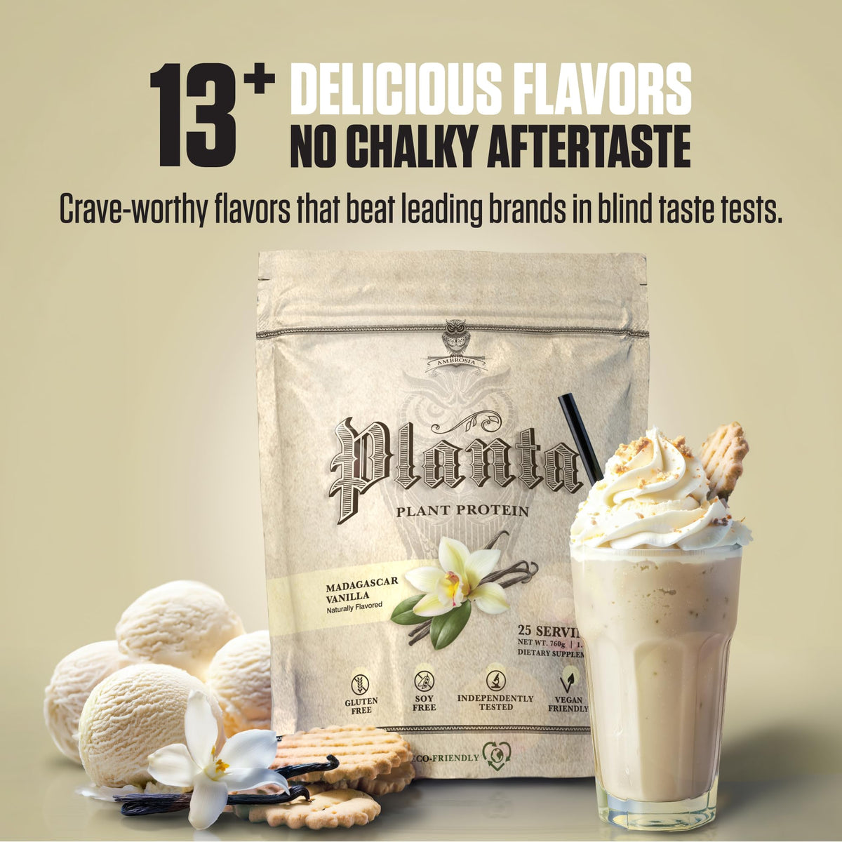 Plant Based Vegan Pea Protein Powder 20g Vanilla A854921