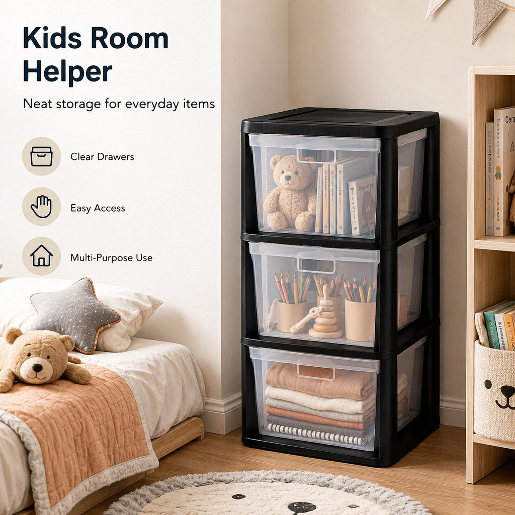 3-Drawer Plastic Storage Tower G896