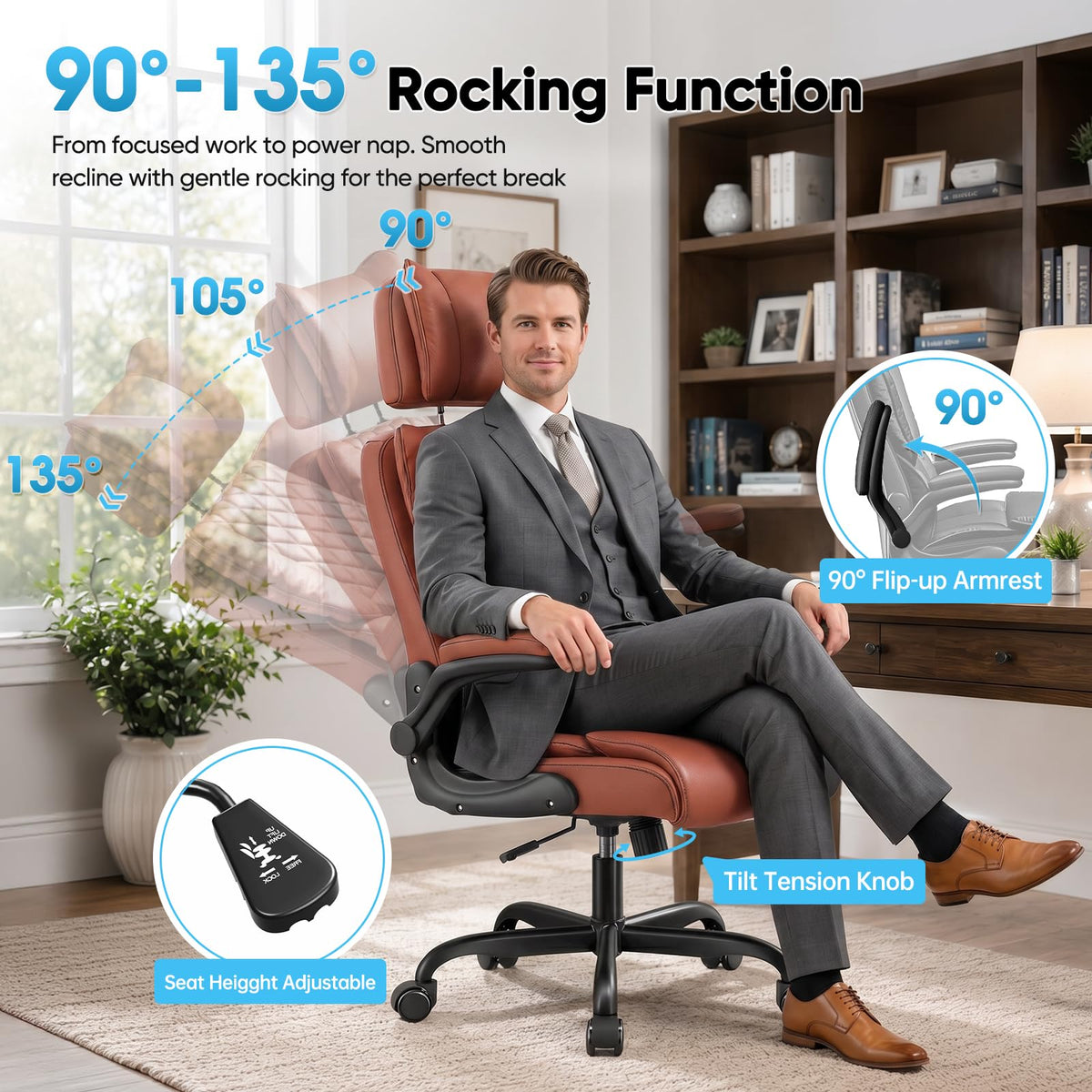 Big and Tall Office Chair with Adjustable Headrest W781703