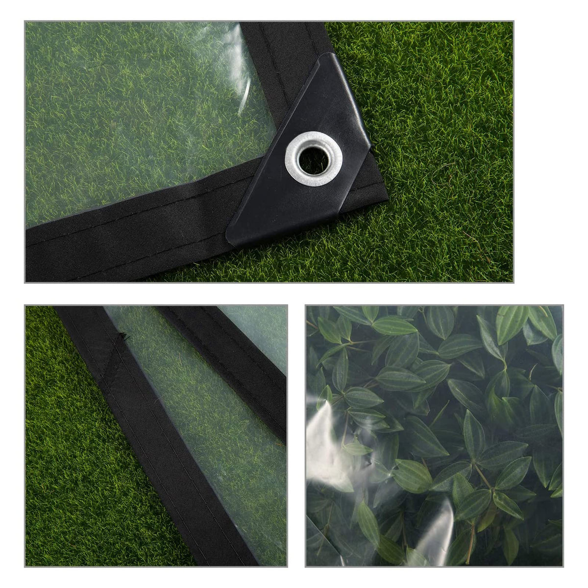 3x3ft Heavy Duty Waterproof Clear Poly Tarp with Grommets I62242