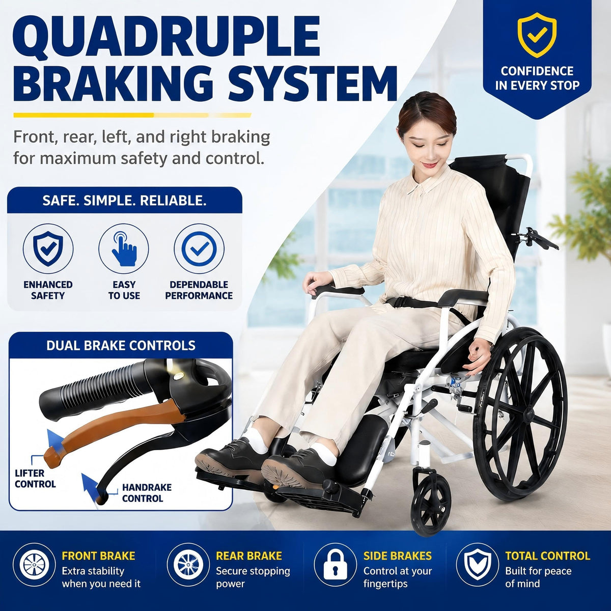Folding Compact Wheelchair H9457
