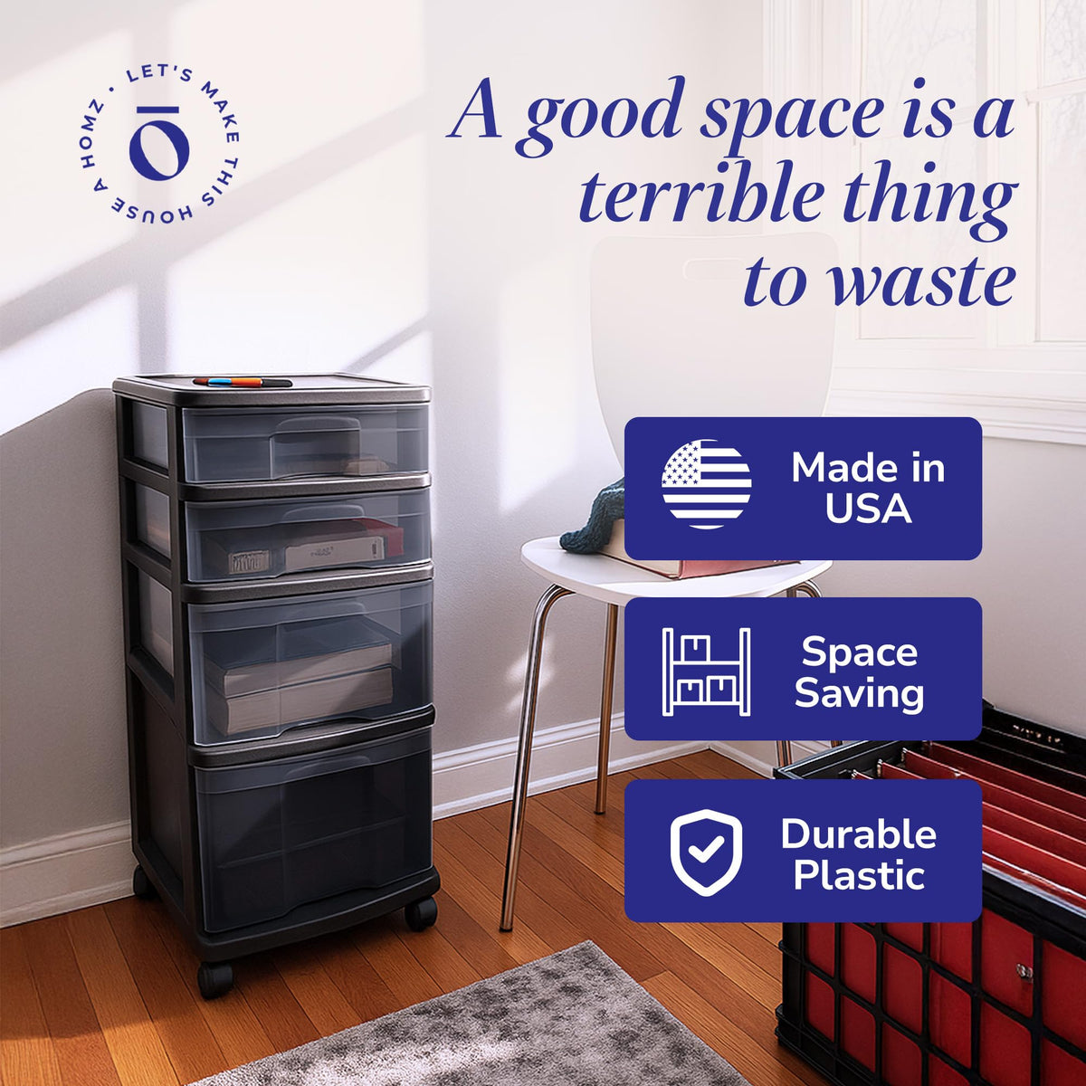 4-Tier Storage Cart with Removable Wheels T150821