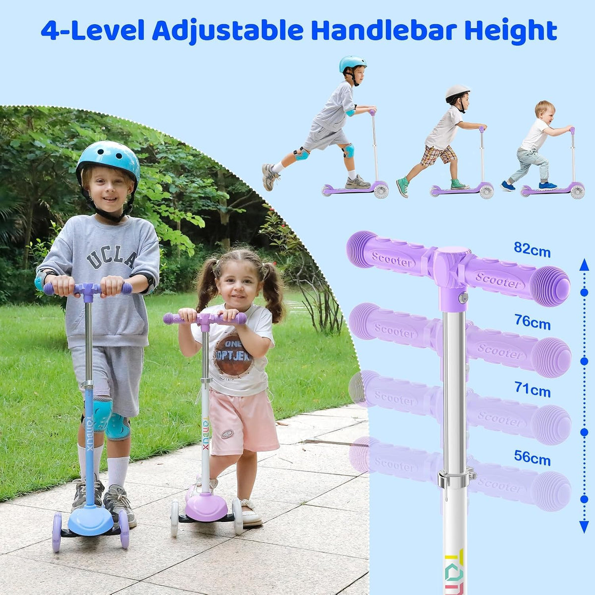 Kids 3-Wheel Scooter with Light-Up Wheels X565