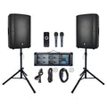 2400W Bluetooth PA Speaker System with Powered Mixer and Passive Speakers Y630931