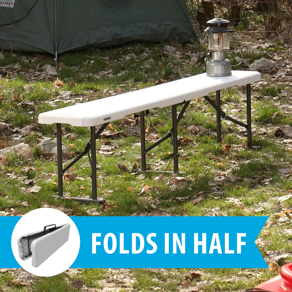 Portable Folding Bench, 6-Foot, UV-Resistant, Powder-Coated Steel W463046