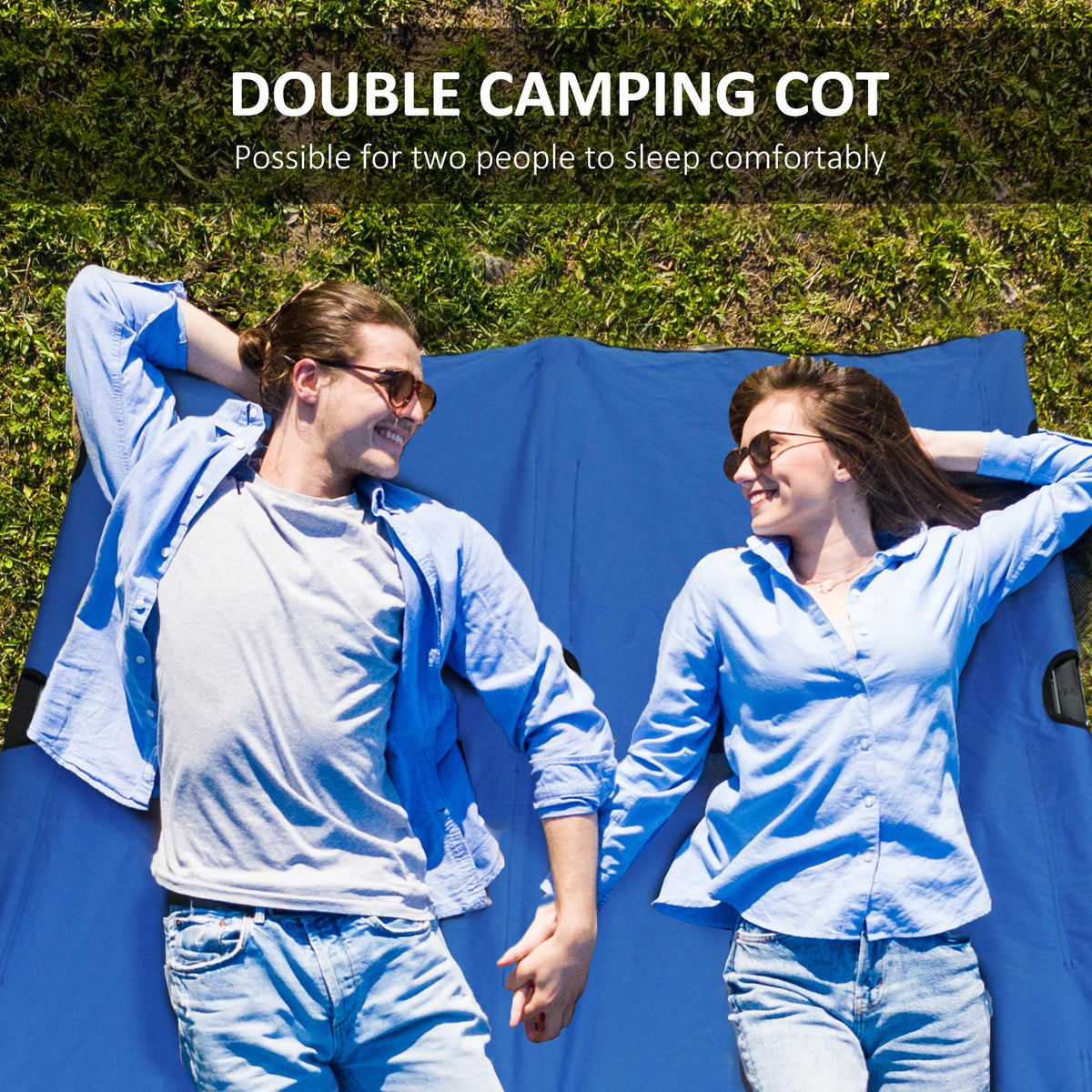 2 Person Folding Camping Cot with Carry Bag E71637