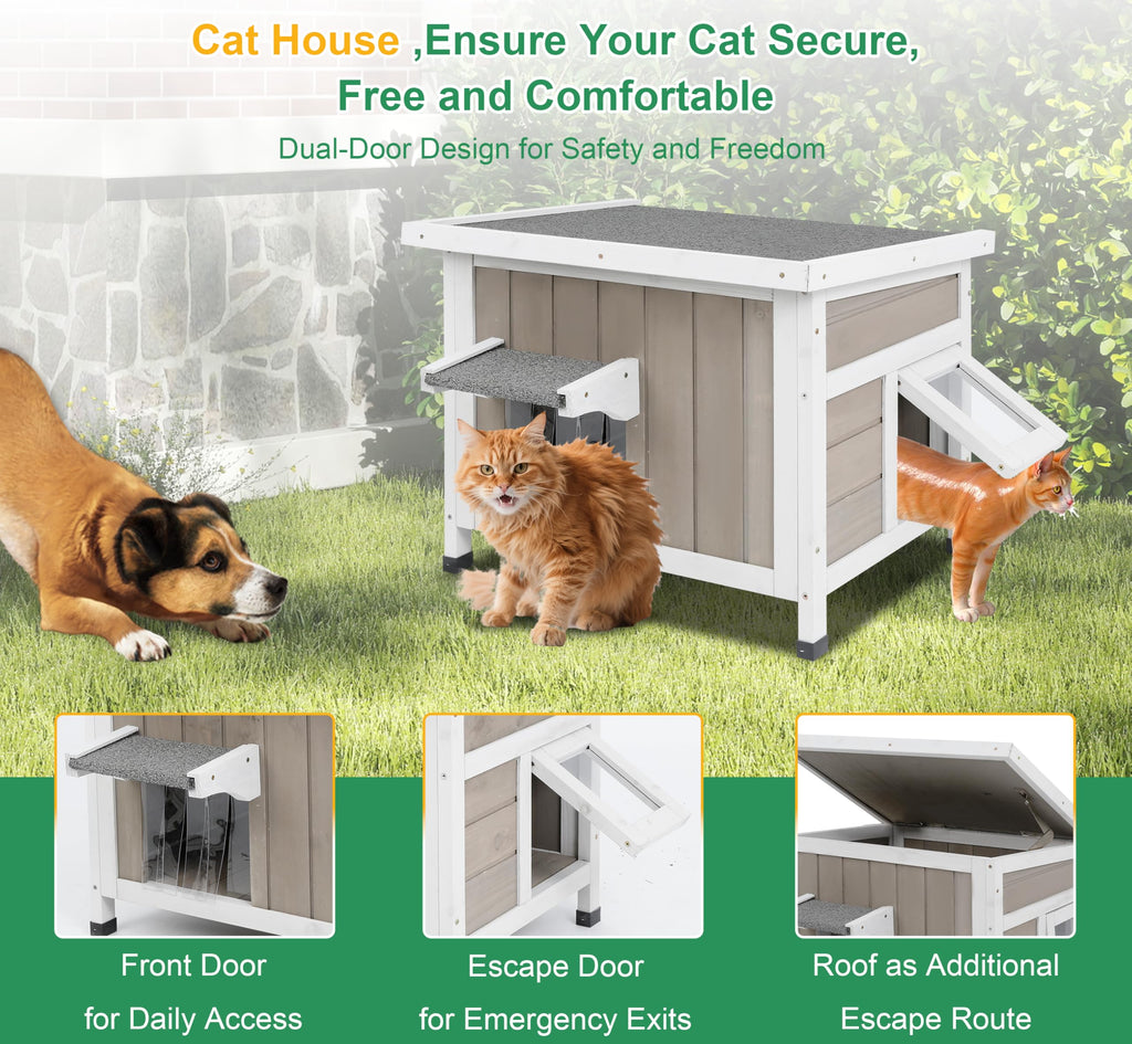 Weatherproof Outdoor Cat House V395