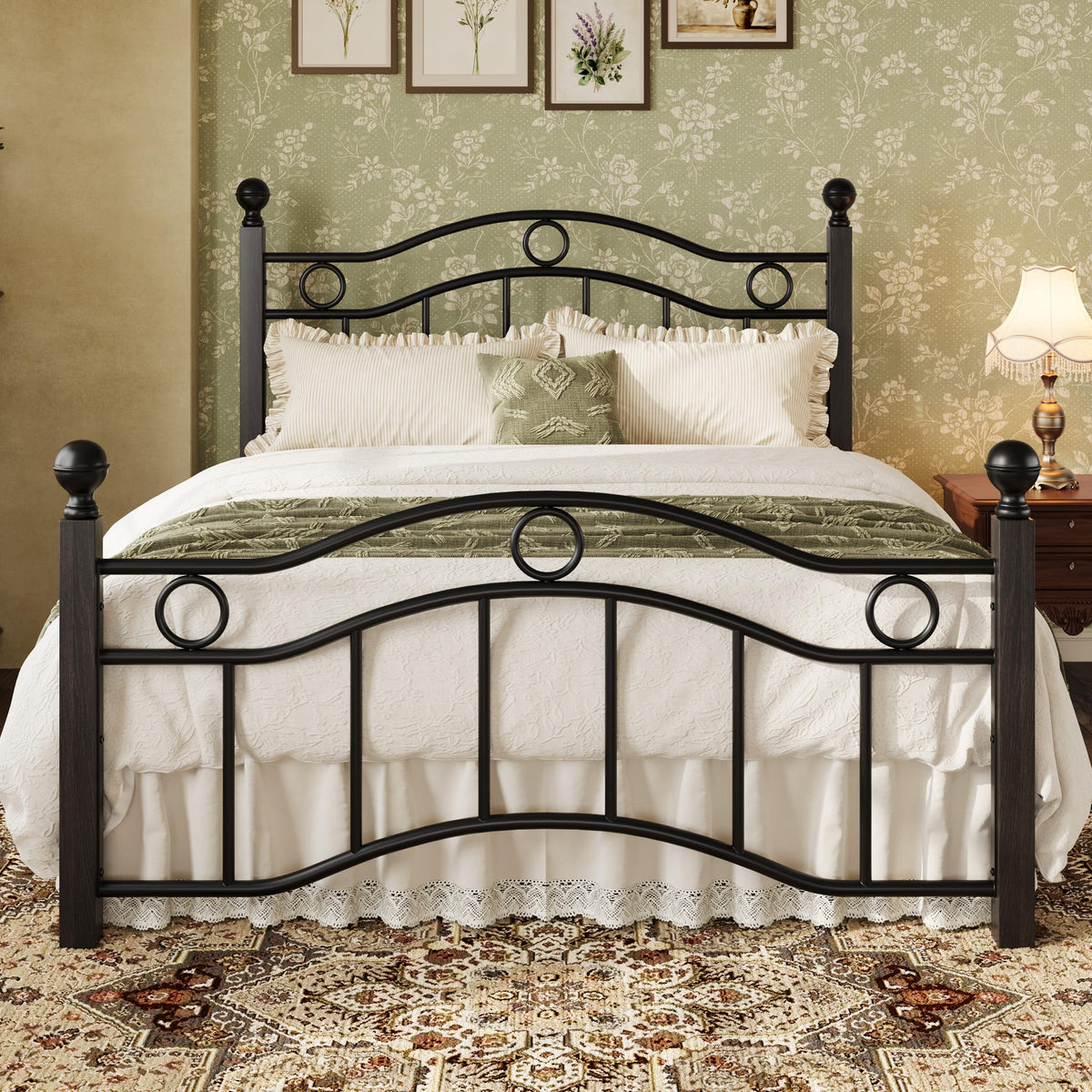Full Size Black Metal Bed Frame U7848